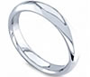 Ladies White Gold Chamfered Plain Wedding Band